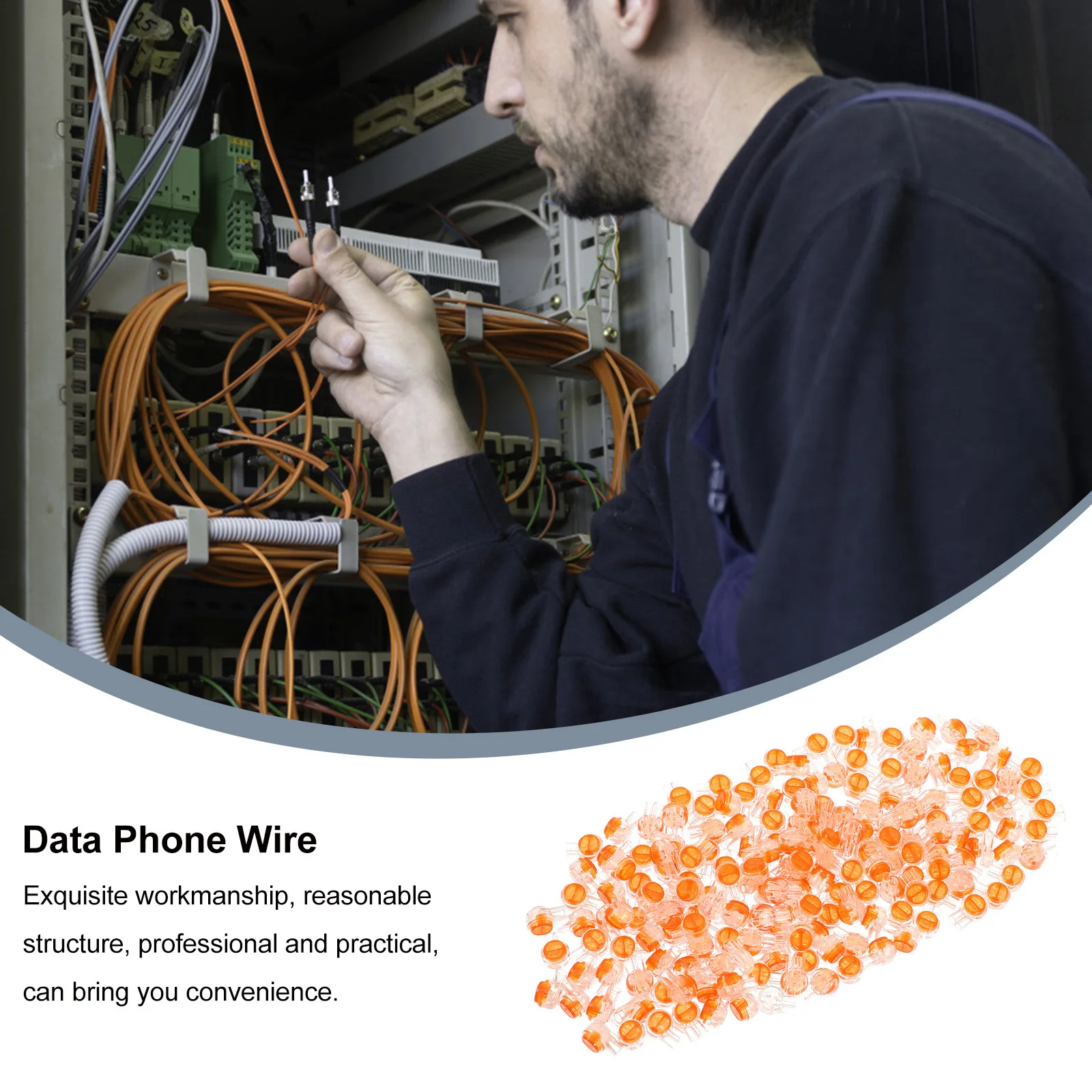 

180Pcs K1 Network Cable Crimp Terminal Professional Clear Button Telephone Wire Connector Terminal Block for Ethernet Cable