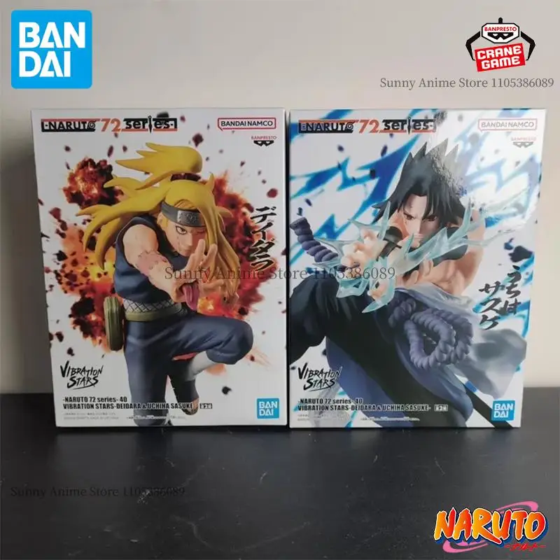 Figuras de Acción Originales Bandai Banpresto NARUTO Serie 72 40 VIBRATION STARS DEIDARA UCHIHA SASUKE, Figuras de Anime, Juguetes de PVC