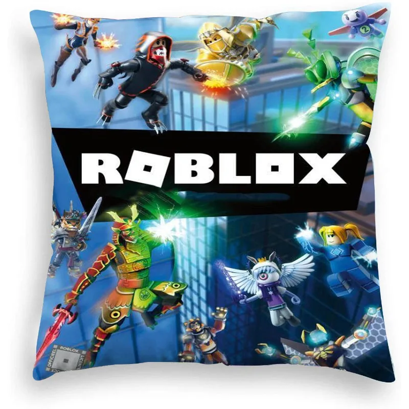 

45x45cm Hot ROBLOXS Game Theme Cute Cartoon Print Peripheral Pillow Case Cushion Cover Home Supplies Birthday Gift Pillowcover