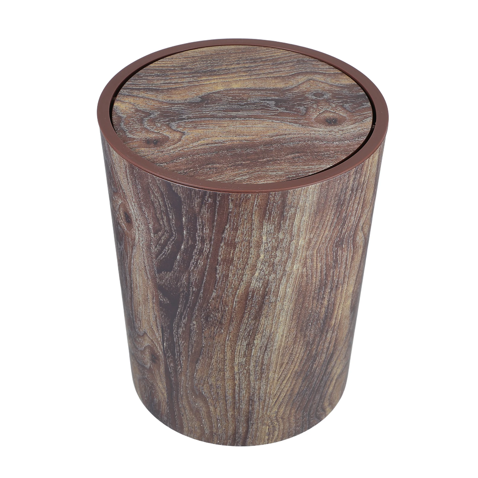 

Деревянная банка в стиле ретро, большая емкость, качающаяся крышка, мусорное ведро, корзина для кухни, ванной комнаты, офиса, пластиковая корзина для мусора