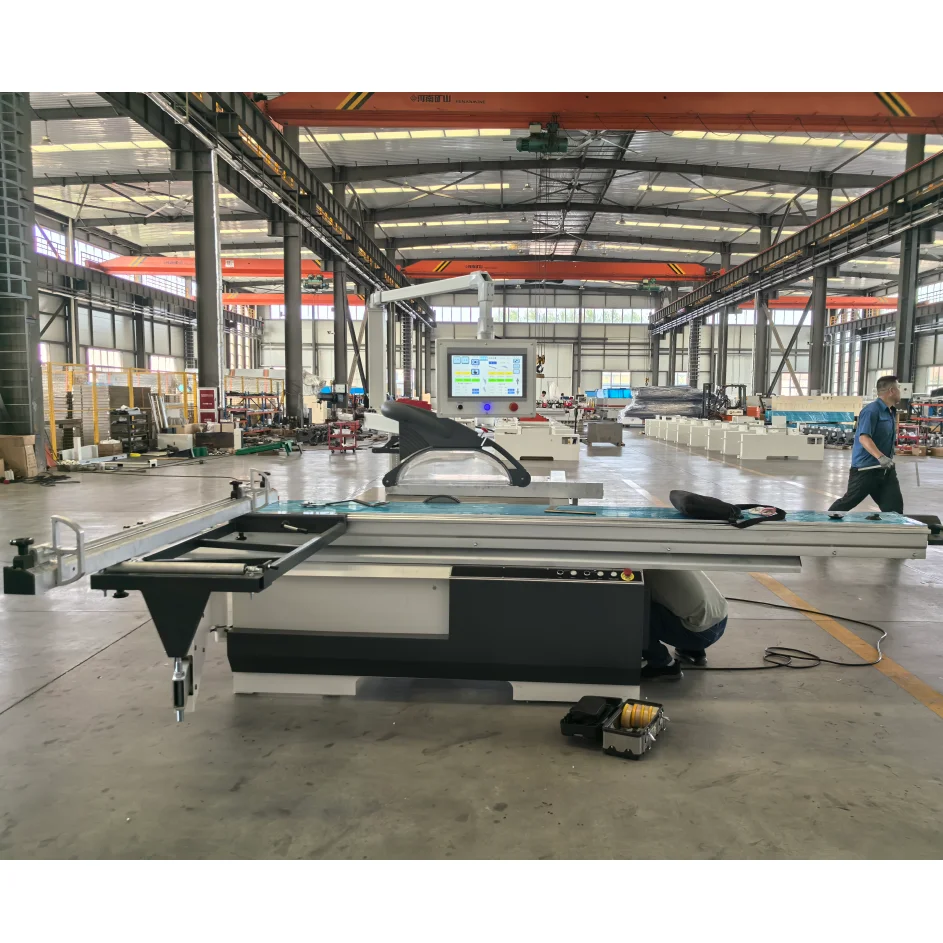 PLC Automatic Wood Panel Cutting Machine Sliding Table Saw for Factory Use