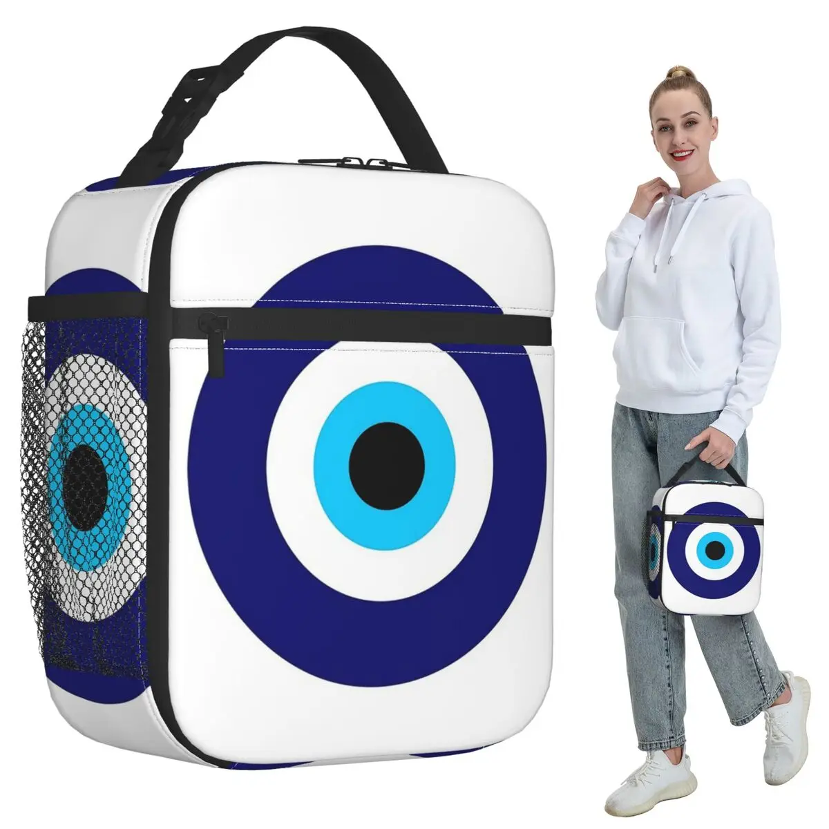 Magic Eye Five Set Evil Ey Insulated Lunch Bag for Women Office Cooler Thermal Food Box Tote Portable Lunch Boxes Container