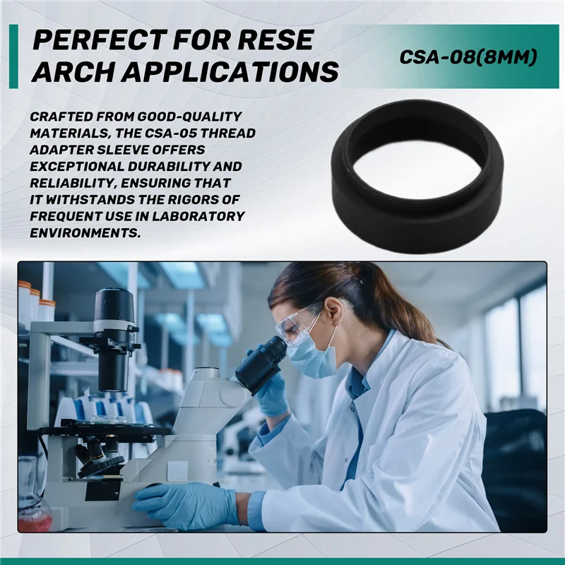 Luva adaptadora de rosca de montagem C AT02-CSA-08 (8 mm) para lente de câmera CCD em pesquisa óptica