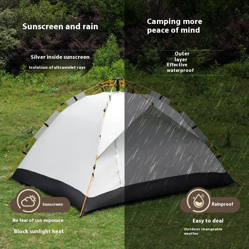 Automatic Quick-opening Tent Outdoor Self-driving Travel Camping Tent Rainproof Sunshine-proof TentTwo doors without windows