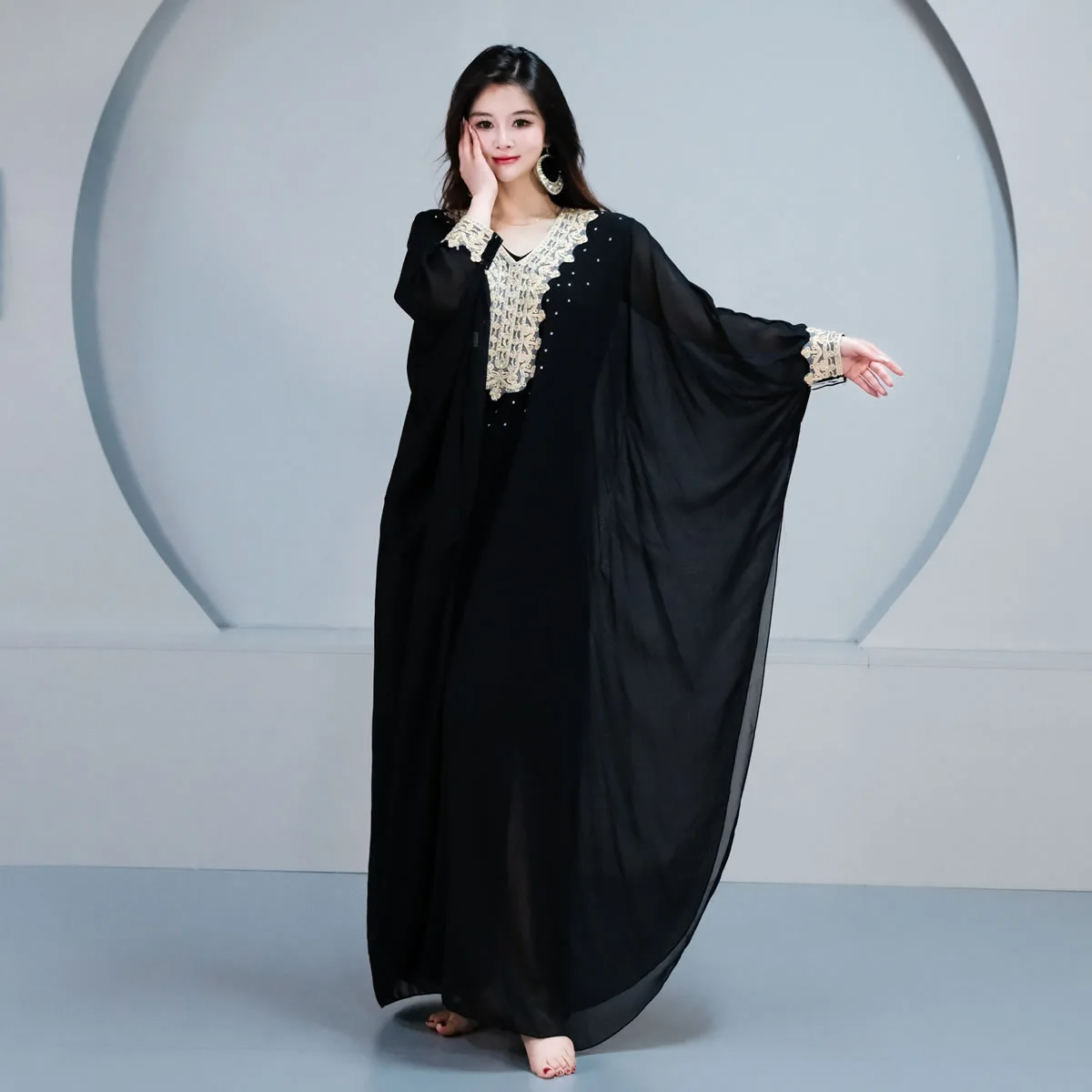 New Belly Dance Persian Gulf Hair Dancing Khalezu Khaleji Robe Competition Table Performance Uniform