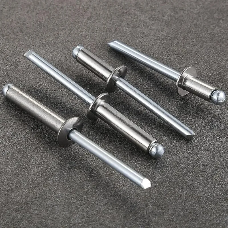 10/30/50PCS Rivets Assortment Kit Aluminum Round Head Core Rivets Metal Furniture Nut Decorating Rivets Hardware Fasteners Tools