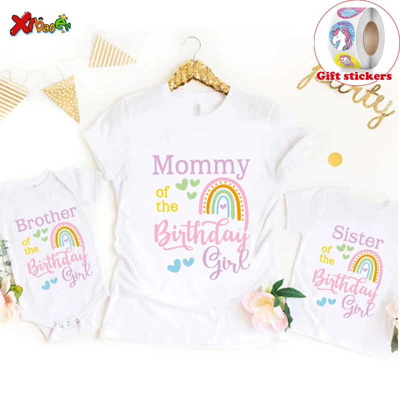 Family T Shirt Kids Custom Name Family Matching Outfits for Girl T Shirt Baby Girl Shirt Clothing Give Away Children's Sticker