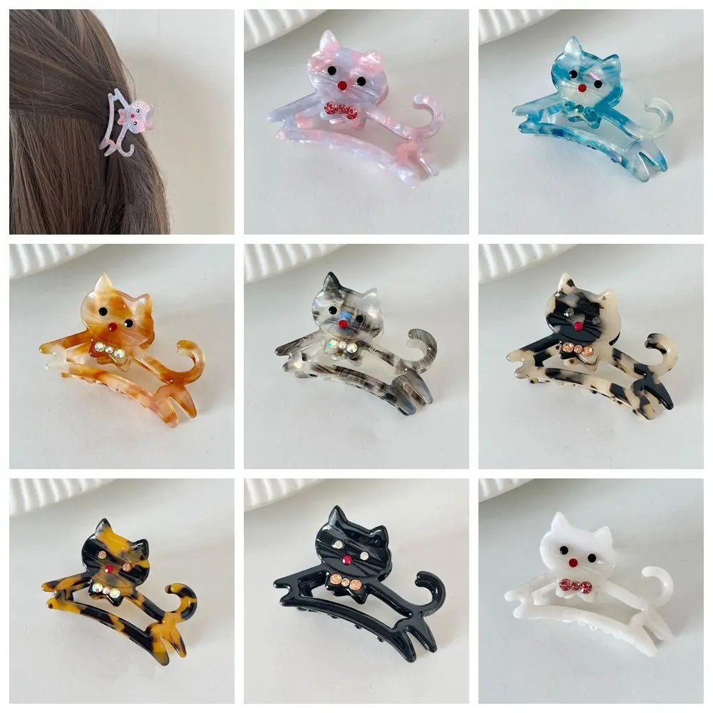 

Fashion Acetic Acid Acetate Animal Cat Hair Claw Cartoon Diamond Rhinestone Hair Clip Hollow Headdress Shark Clip Girl