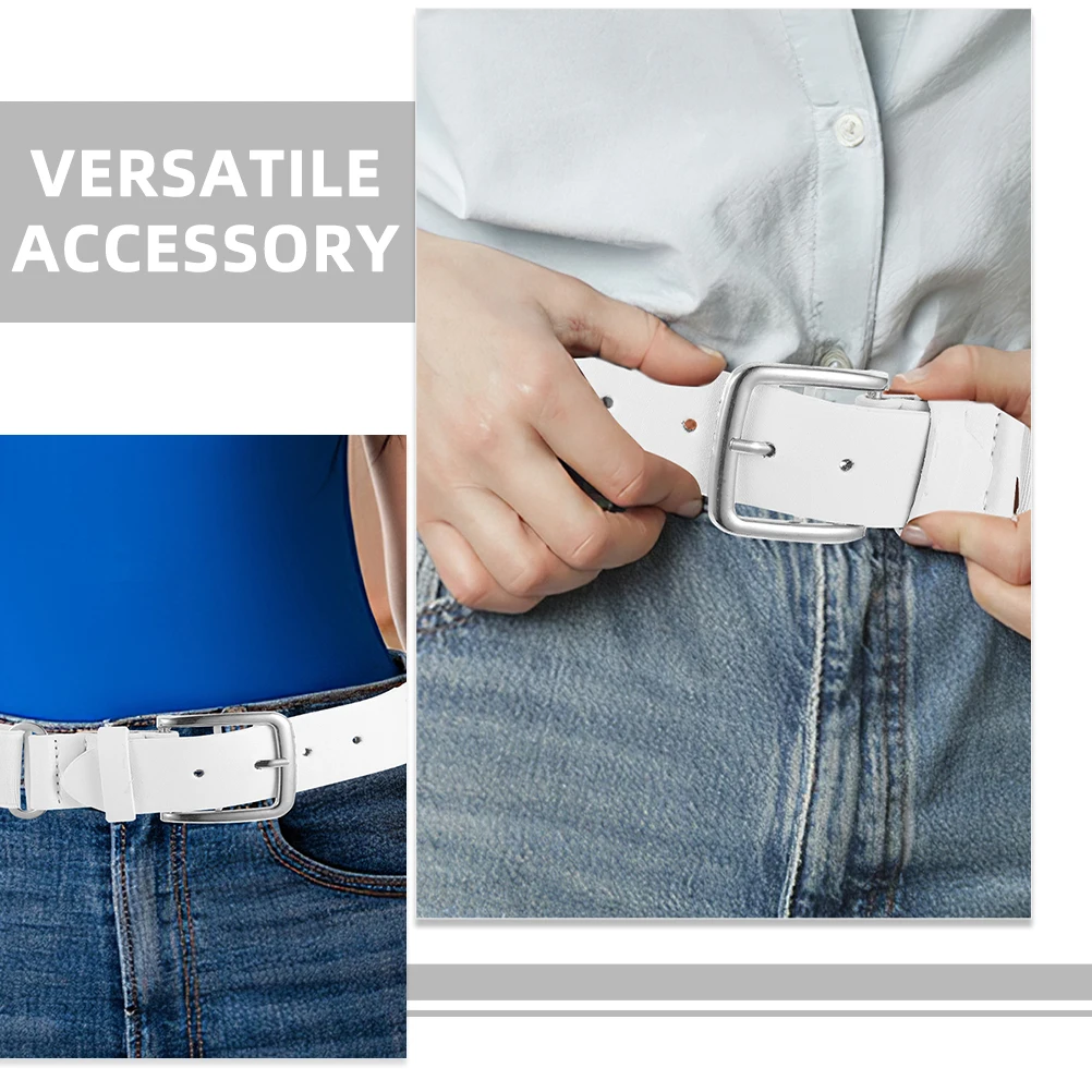 

2 Pcs Elastic Belt for Baseball Softball Adjustable Sports Belt Men Women Youth White PU Stretch Waist Band Outdoor