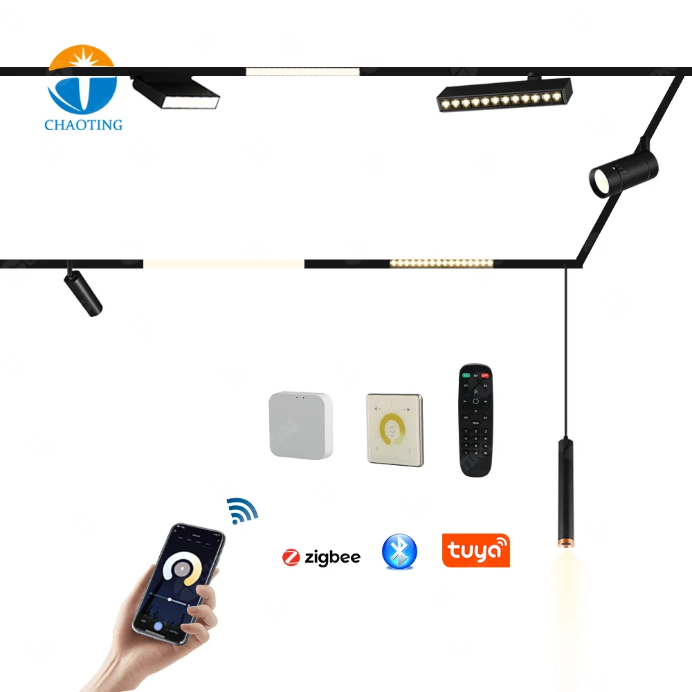 25Mm Smart Tuya Wifi Adjustable Cct Zoomable Commerce Spotlight 7W Led Magnetic Track Spot Light For Magnet Rail Lighting System