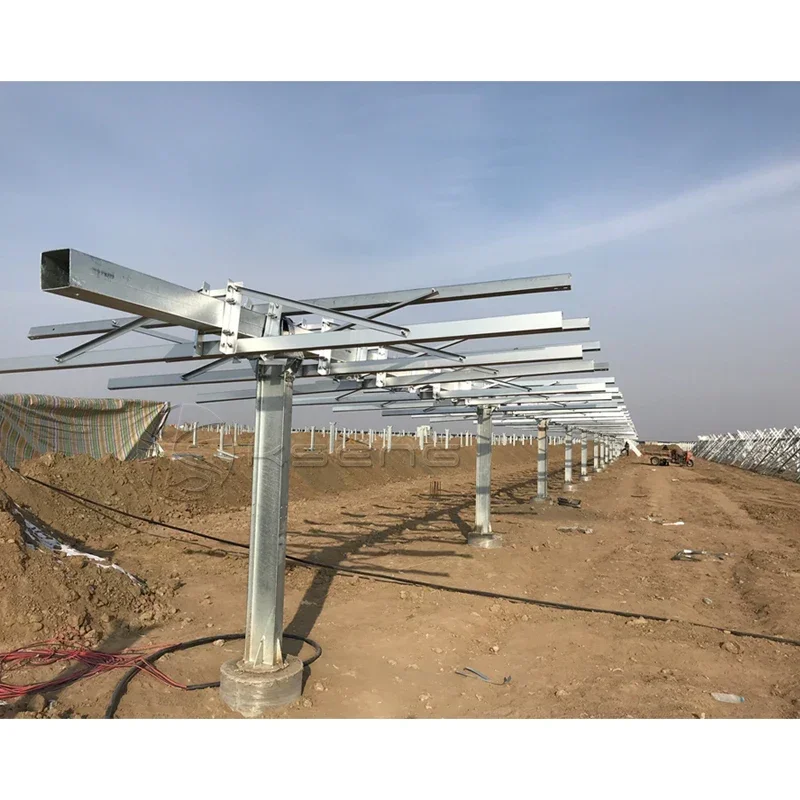 Industrial Single Axis Solar Tracker Mounting System with Slewing Drive Solar Panel Tracking Systems