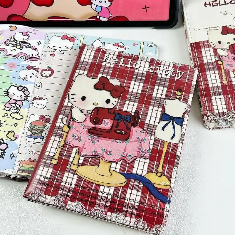 Kawaii Sanrio Anime Peripherals Medieval Style Tailor Hello Kitty Notebook Cartoon A5 Full-Color Painted Inner Pages Hand Ledger