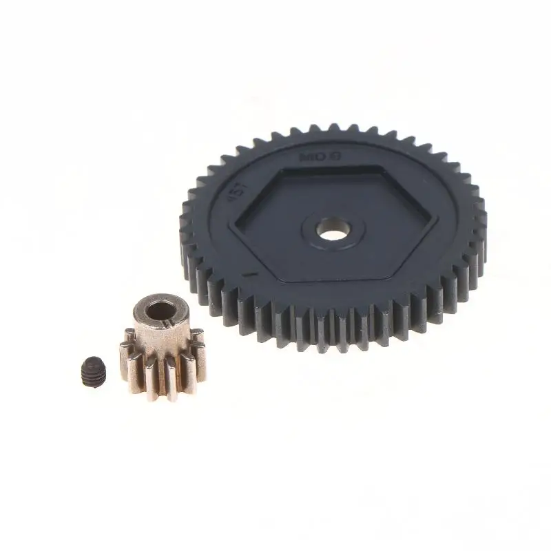 【A11】1/2Pcs 11/45T Harden Steel Spur Gear 45T 0.8M 32P Motor Pinion Gear Kit 1/10 RC Crawler TRX4 TRX6 Upgrade Parts 8053 6747