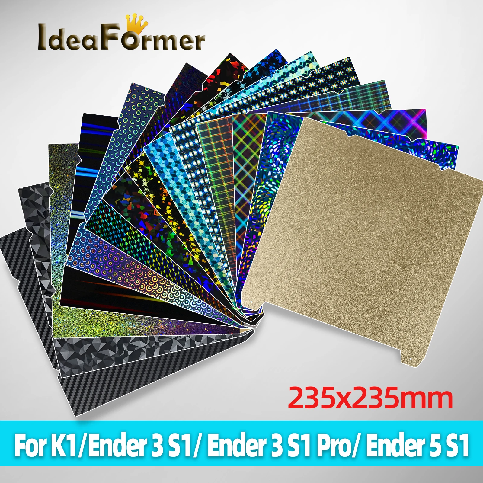 

For K1, Ender 3 S1, Ender 3 S1 Pro, Ender 5 S1 Build Plate 235x235mm Heat Bed Plate Print 3D Printer Accessories magnetic