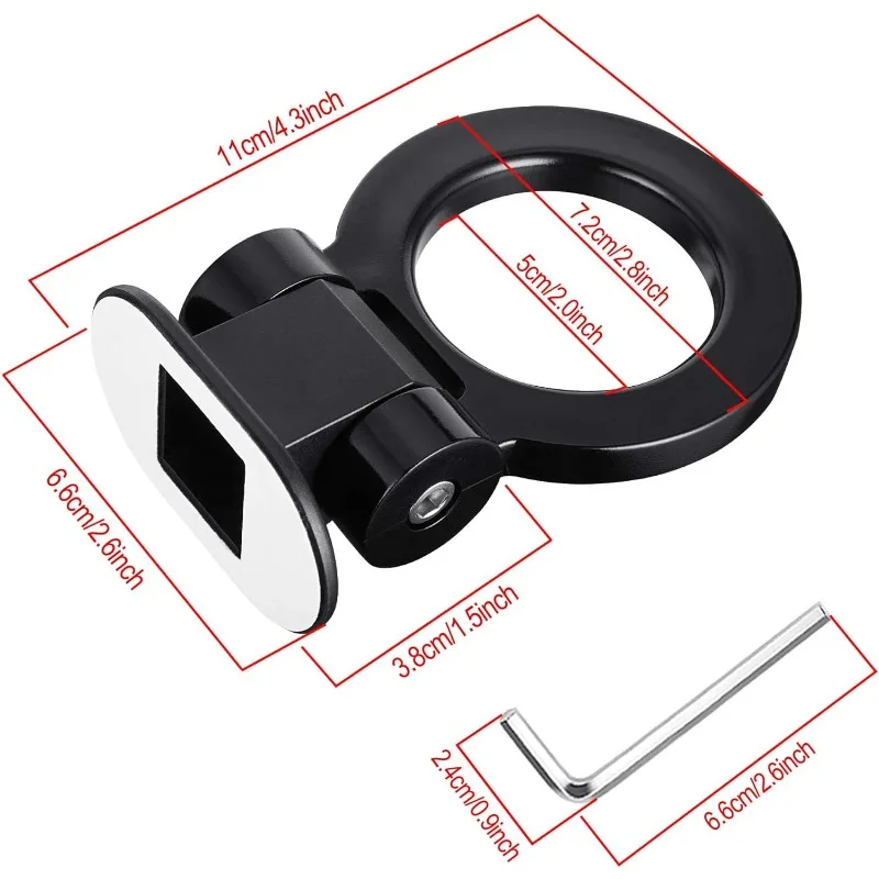 Car Exterior Accessories Fake Tow Hook Sticker Kit Universal Decorative Bumper Decals Non-Functional Waterproof Anti-Scratch HD