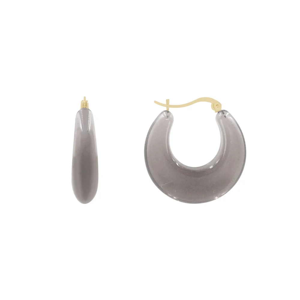 New Colorful Resin Acrylic Charms Earring Gold Color Circle Hoop Earrings For Women Girl Casual Fashion Party Jewelry Gift