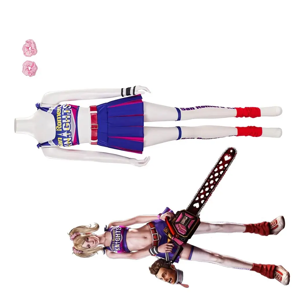 

Juliet Starling Cosplay Game Costume Women Girls Sexy Crop Top Skirts Combat Uniform Suit Halloween Carnival Party Ball Gown