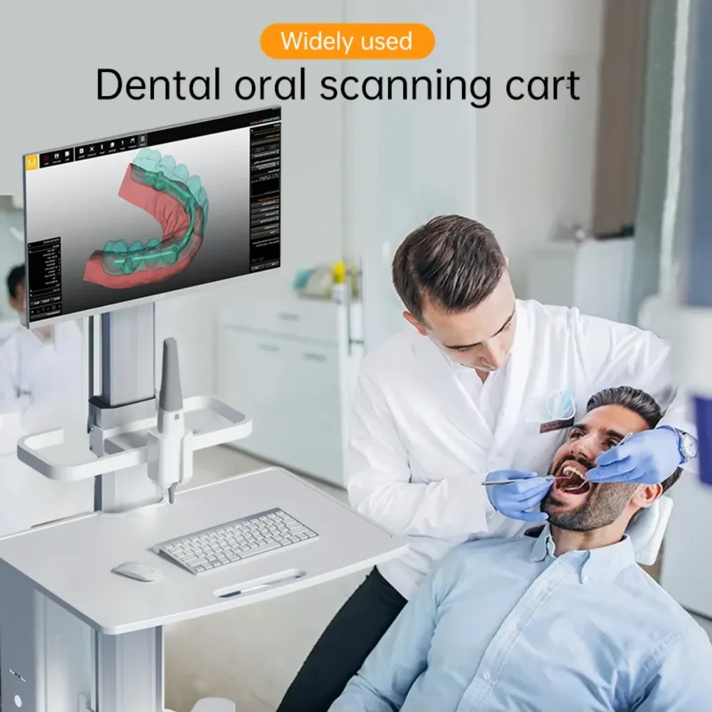 

Dental Intraoral Scanner Trolley Dentist Clinic Oral Scanner Cart with Bracket Tray Holder Mobile Cabinet Trolley OC-1T OC-1TD