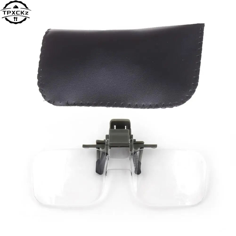 

Set Magnifier Folding Handfree Clip On Clear Magnifying Glasses Lens Precise Eyeglasses Jewellery Appraisal Watch Repair Tool