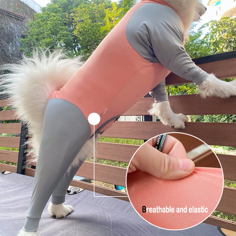 Dog Clothes Puppy Anti Hair Loss Postoperative Gift Surgery Recovery Pajamas 4 Legs Medium Big Pet Onesie Jumpsuit