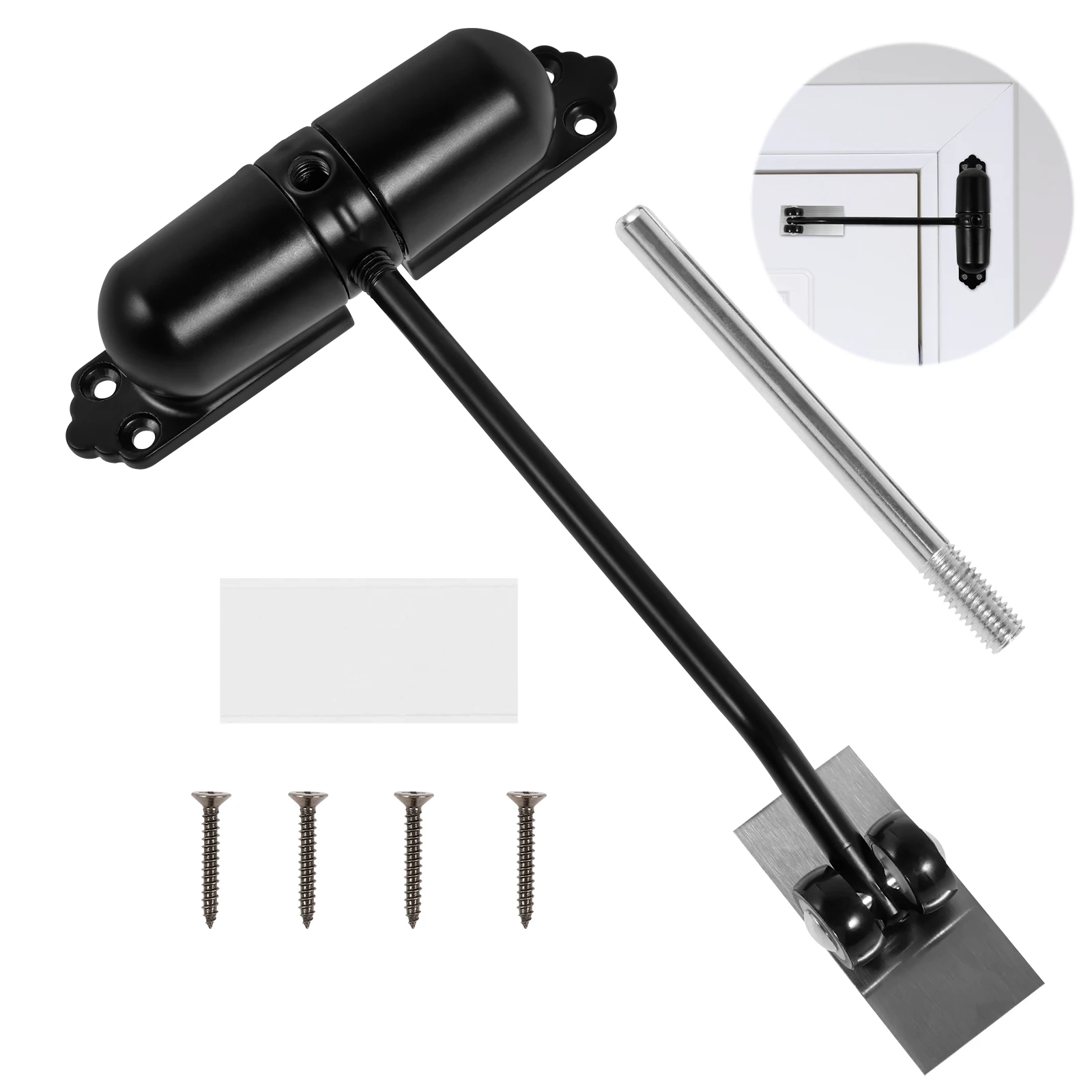 

Дверной доводчик Двойной пружинный дверной доводчик из алюминиевого сплава Автоматический дверной доводчик Вантажопідйомность 60 кг Дверной доводчик Тихая безопасная пружина