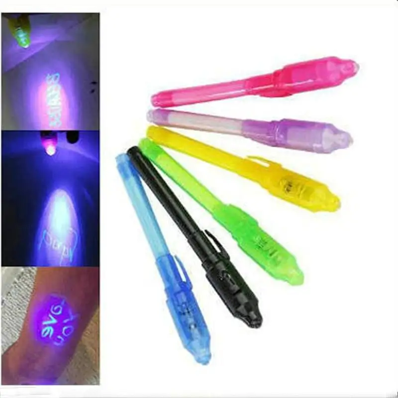 

7/14 Pcs Spies Pen Magics Writing Pen Children's Secret Pen Invisible Pen with Light for Mystery Game H8WD