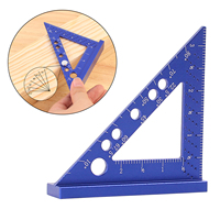 Aluminum Miter Triangle Ruler 22.5-90 Degree Measuring Ruler Woodworking Square Protractor Hole Scribing Marking Gauge With Pin