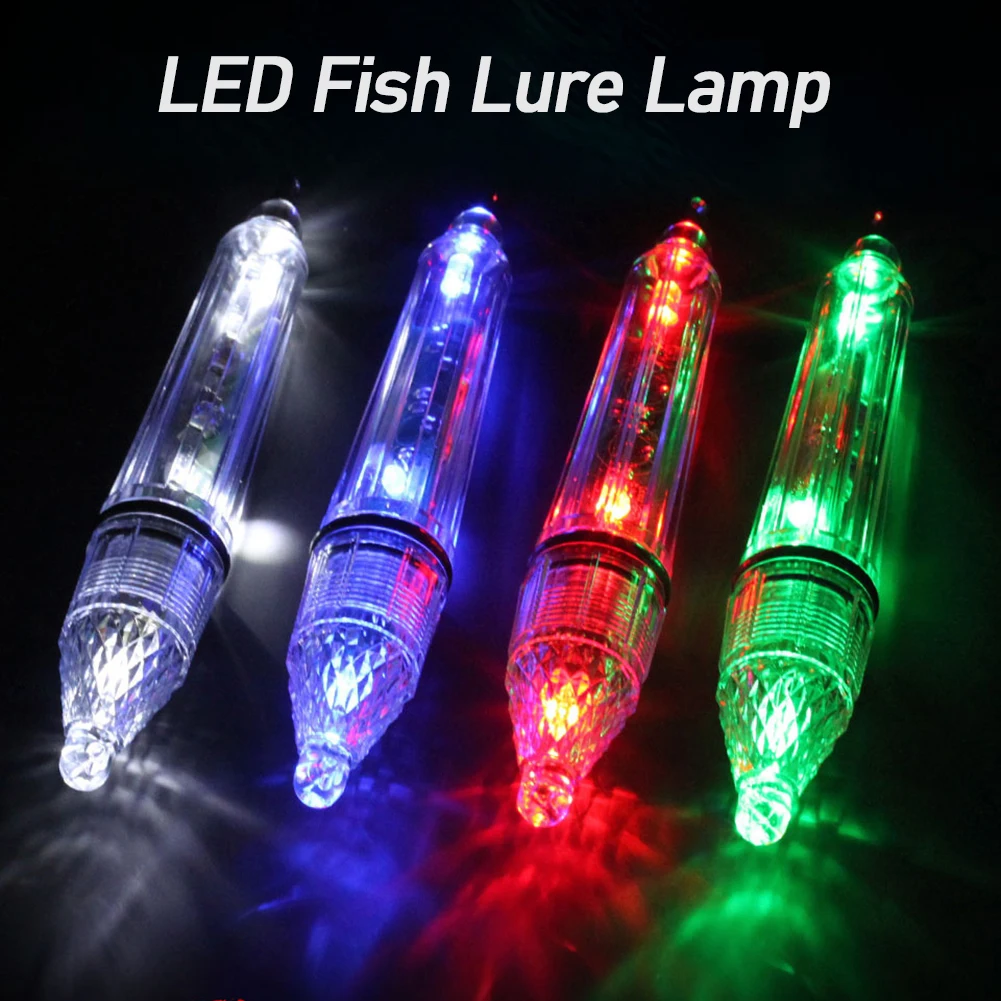 

Underwater Lure Bait Light LED Fish Attracting Lamp Boat Fishing Pool Light 300 Hours Internal Battery Power 4.7/6.7 Inches