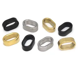 6-10Pcs Beads Stainless Steel Big Hole Beads Slider Spacer Beads Charms for Leather Bracelet DIY Jewelry Making Accessories