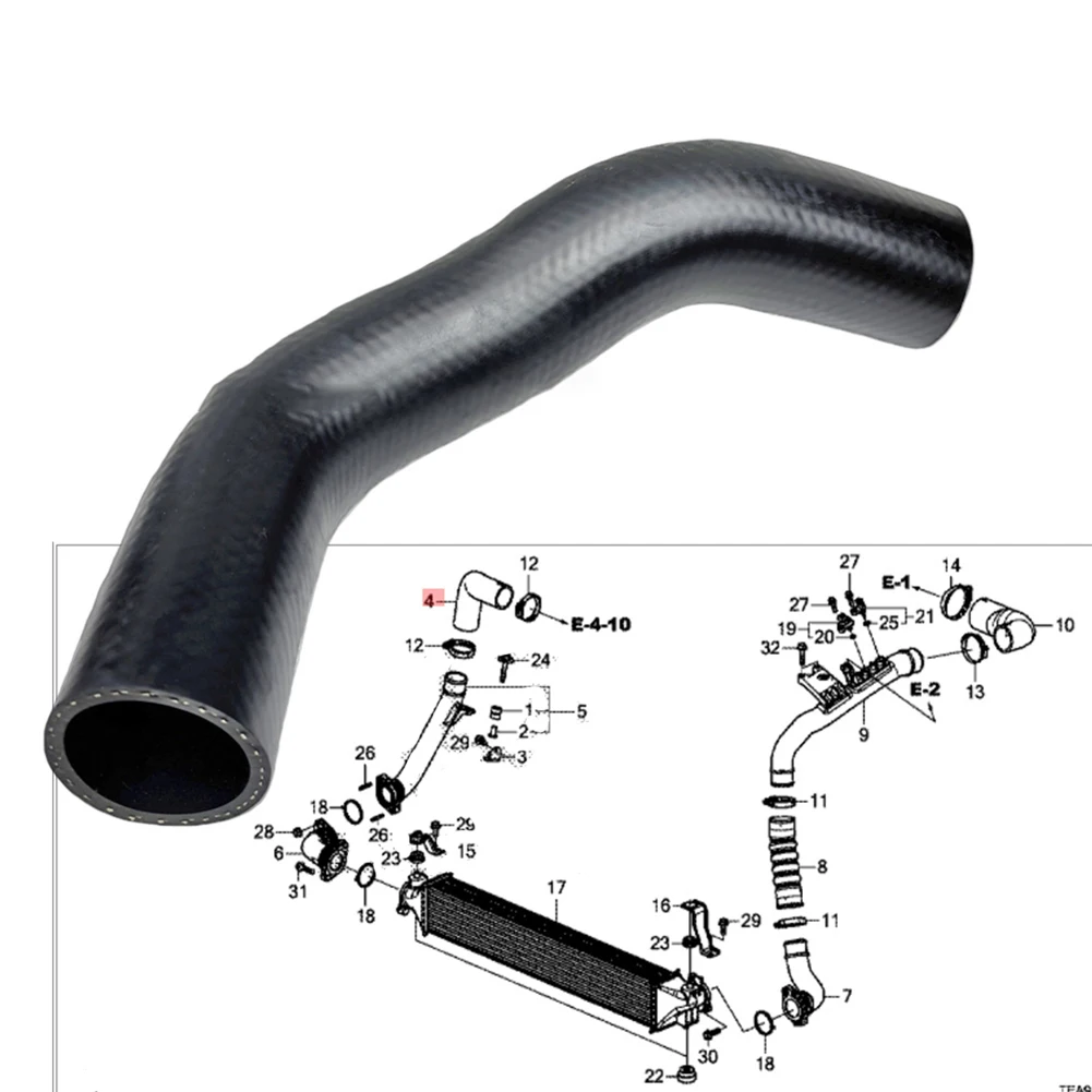 

Intercooler Inlet Hose 17282-5AA-A01 For Honda Civic L4 1.5L 2.0L Turbocharged Rubber Inlet Hose Replacement Engine Parts