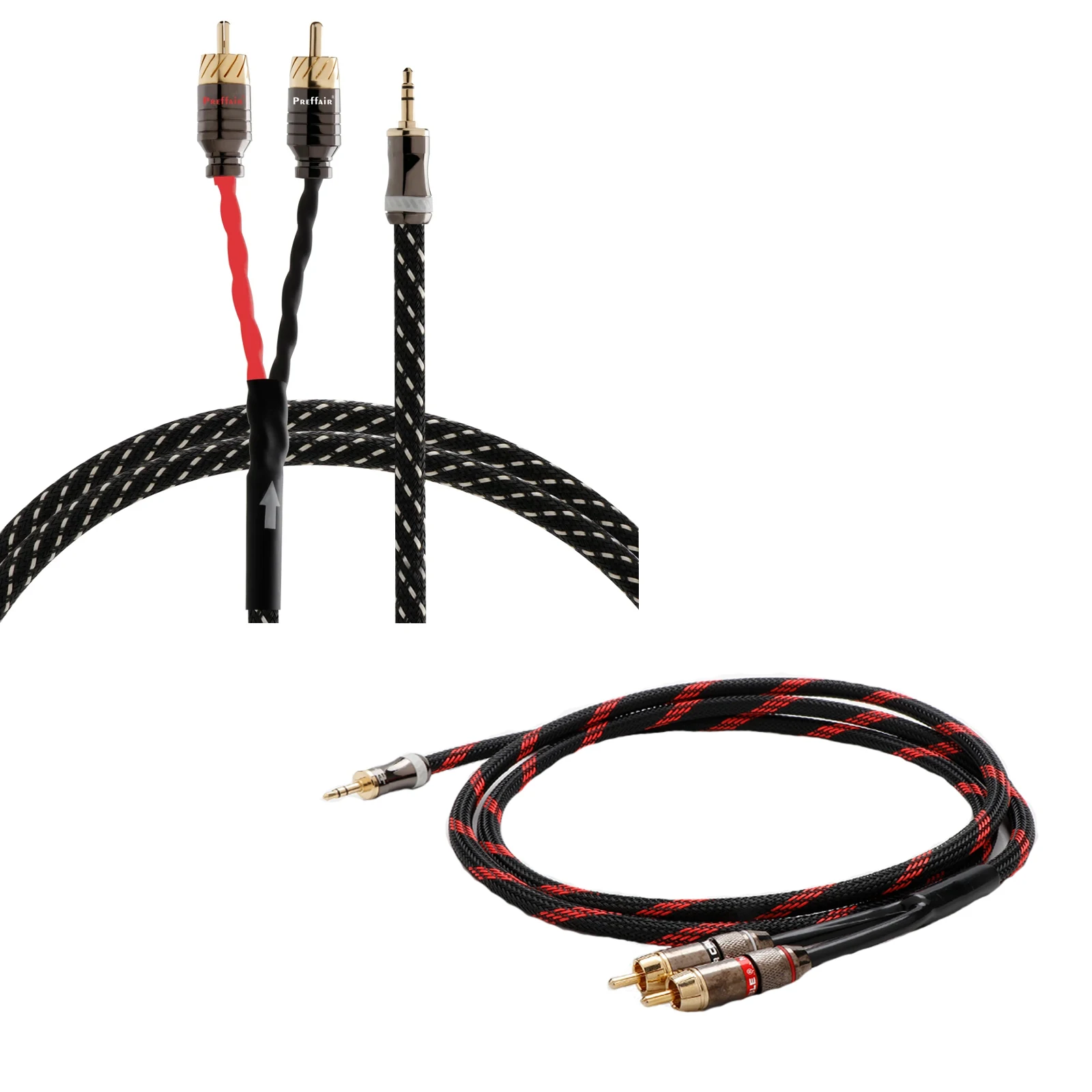 HiFi 3.5mm to 2RCA AUX Cable Y Splitter Cable Cell Phone/PC/Laptop/Amplifier 2RCA Audio Cable