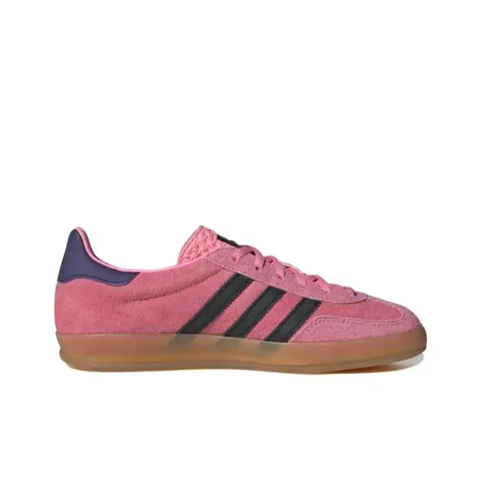 Adidas Originals GAZELLE Split Cowhide Suede, Non-Slip, Comfortable, Durable, Low-Top Sneakers, Women's, Pink And Black. IE7002