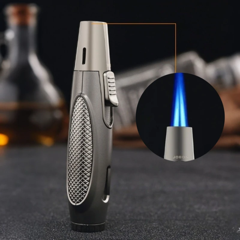 JOBON Double Direct Spray Lighter, Visible Window Inflatable Cigar Windproof Lighter, Cigar Accessories, Men's Gift
