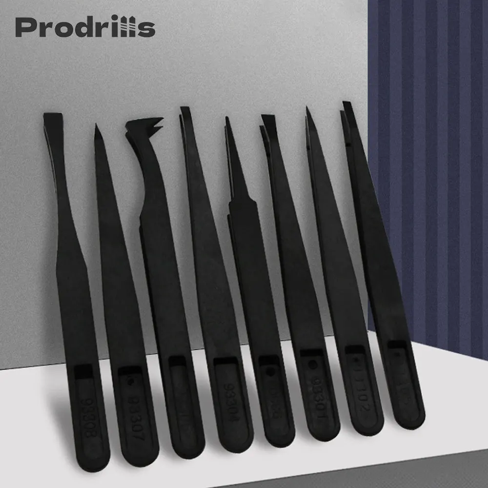 

Precision Tweezers Set Carbon Fiber Plastic Upgraded Anti-Static Curved Tweezers for Electronics Laboratory Work Jewelry