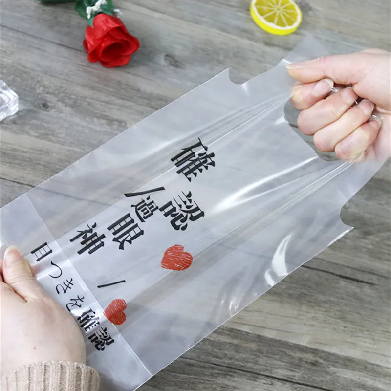 LBSISI Life 50pcs Milk Tea Packing Bag Take Away Cup Handle Bags For Drink 700ml 500ml Plastic Packaging Bag