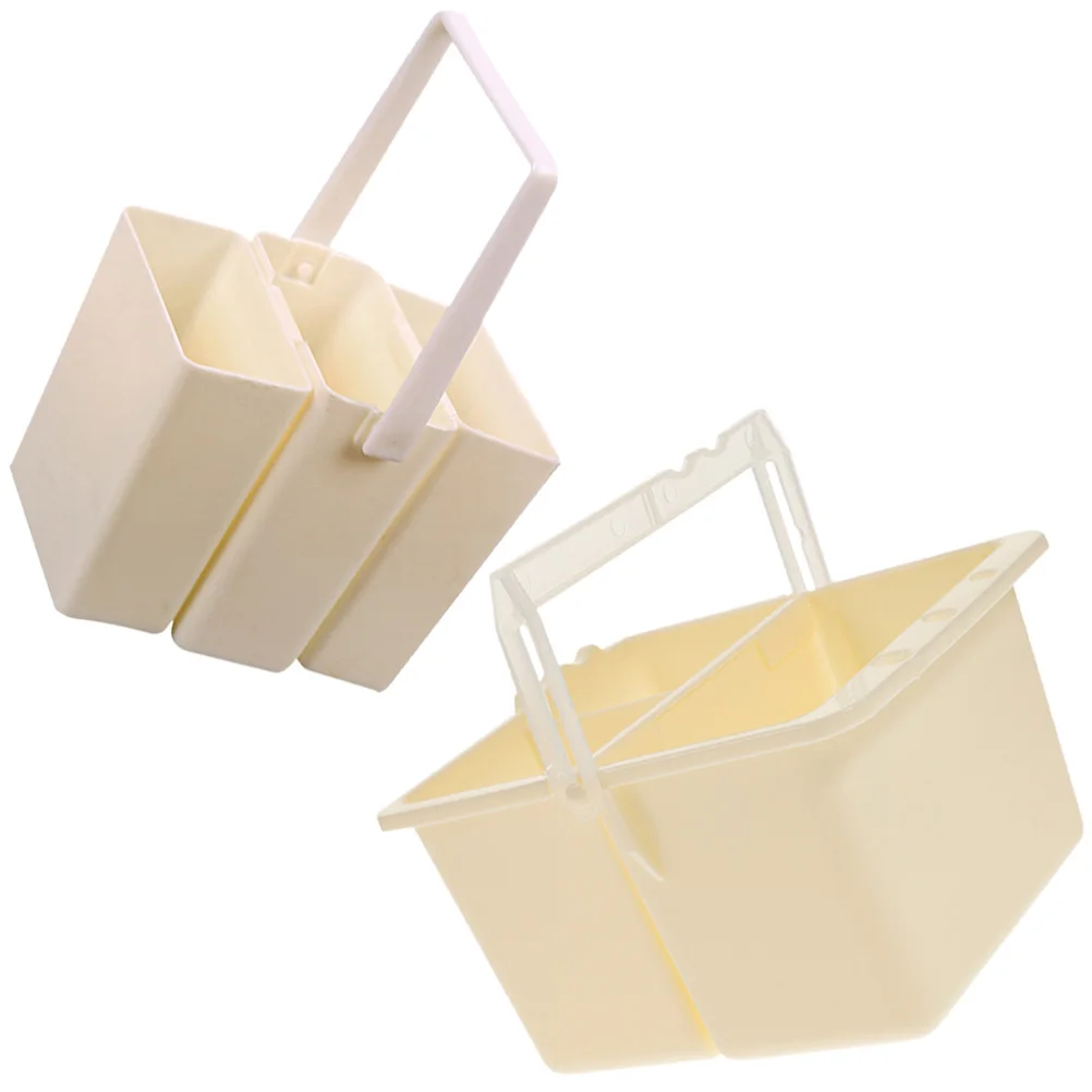 

2pcs Portable Paint Brush Cleaner Bucket Wash Pen Holder Smooth Surface Wear Resistance Lightweight Plastic Art Supplies
