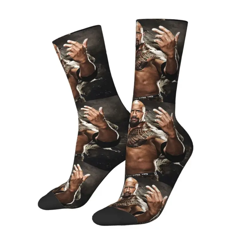 Funny Funny Johnson The Rock Dwayne Socks Men Women Warm 3D Printing Basketball Sports Socks