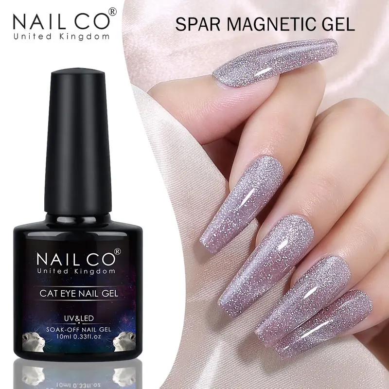 NAILCO الماس بريق القط العين هلام نقع قبالة شبه دائمة الورنيش UV/LED طلاء الأظافر تأثير لامع المغناطيسي مانيكير مسمار الفن هلام