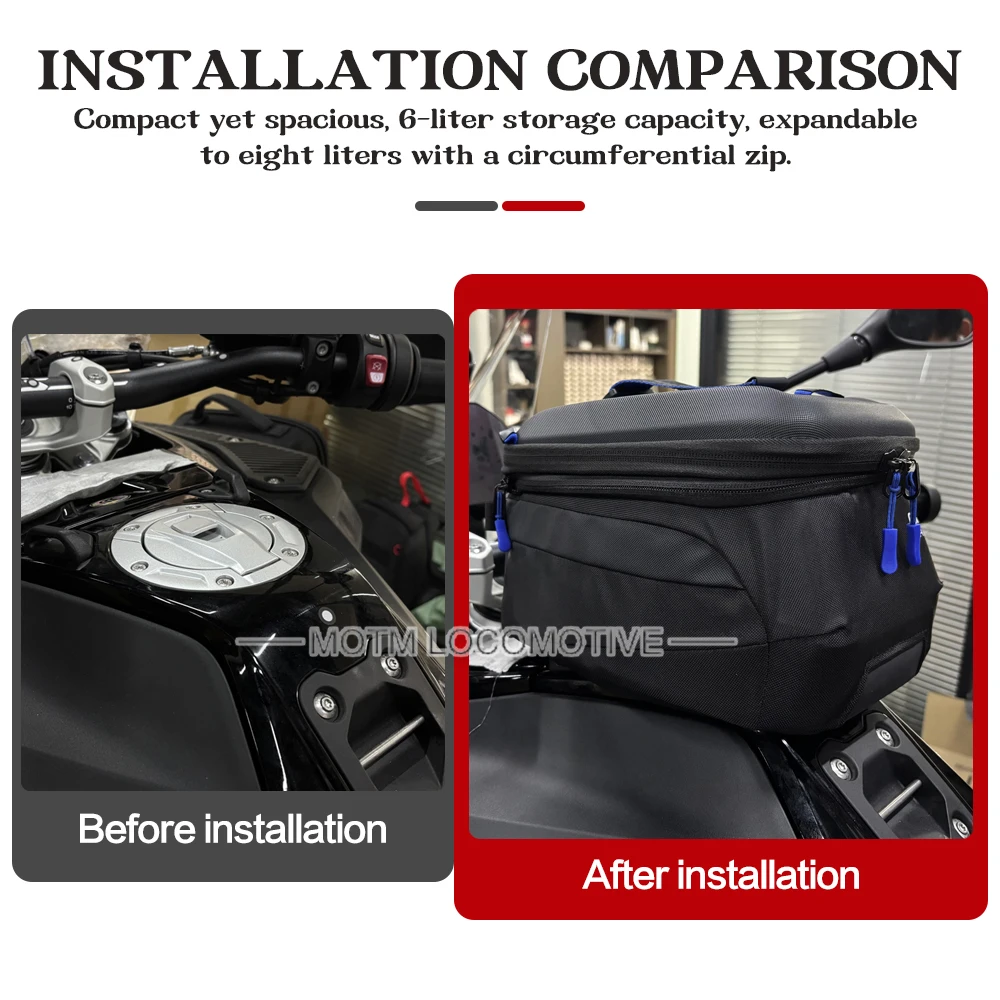 FOR BMW R1300 GS/R1300GS ADV Modified Fuel Tank Bag, 6L Capacity, Quick-Release Fuel Tank Bag 2024 2025 2026