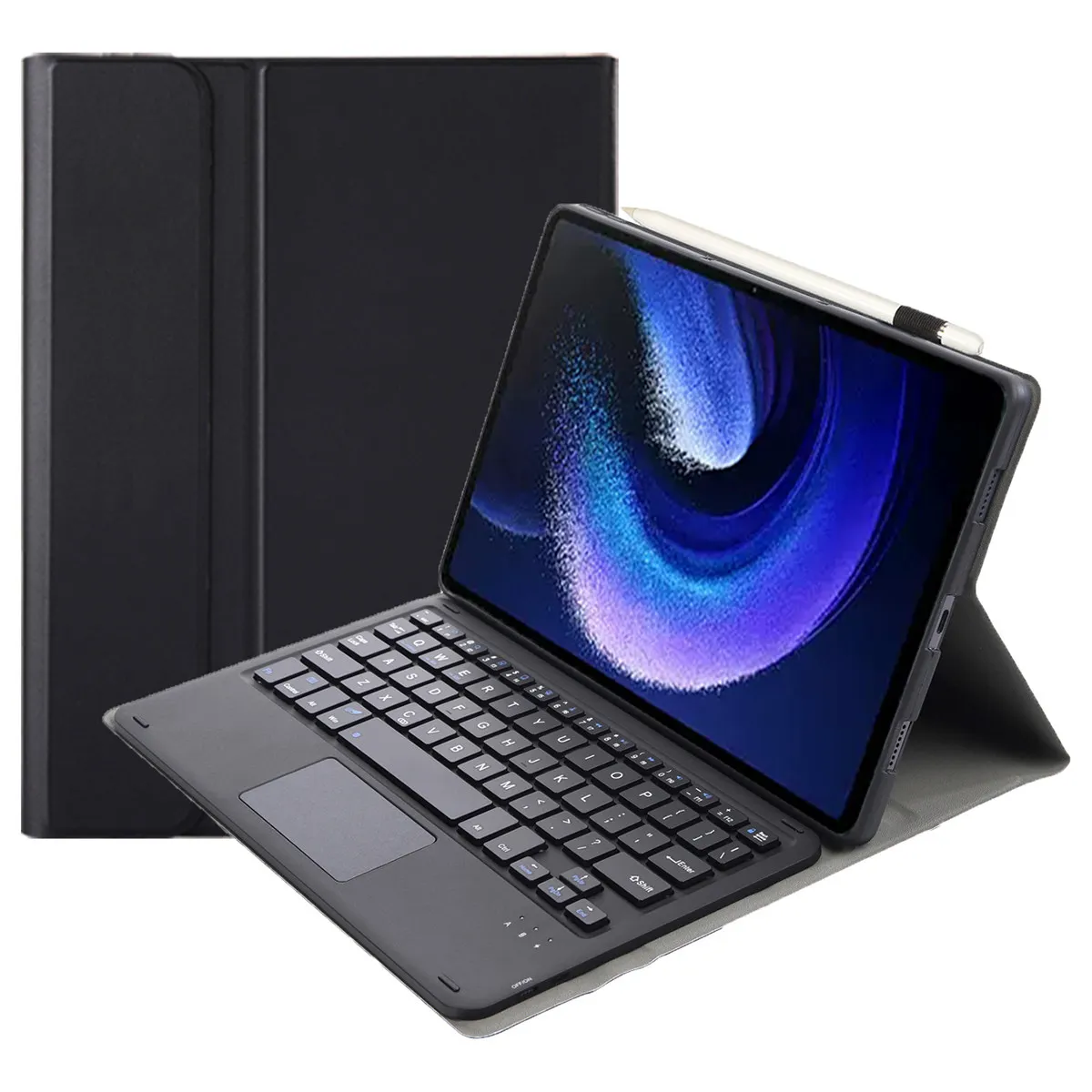 Tablet Case For Xiaomi Pad 6 / Pad 6 Pro PU Leather Tablet Case Slim Folio Stand Cover with Touchpad Detachable Keyboard