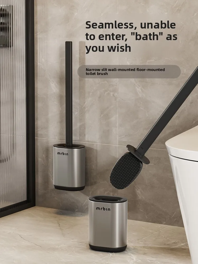 

Креативная черная настенная щетка для унитаза из нержавеющей стали, домашняя металлическая щетка для чистки без перфорации с длинной ручкой, аксессуары для ванной комнаты