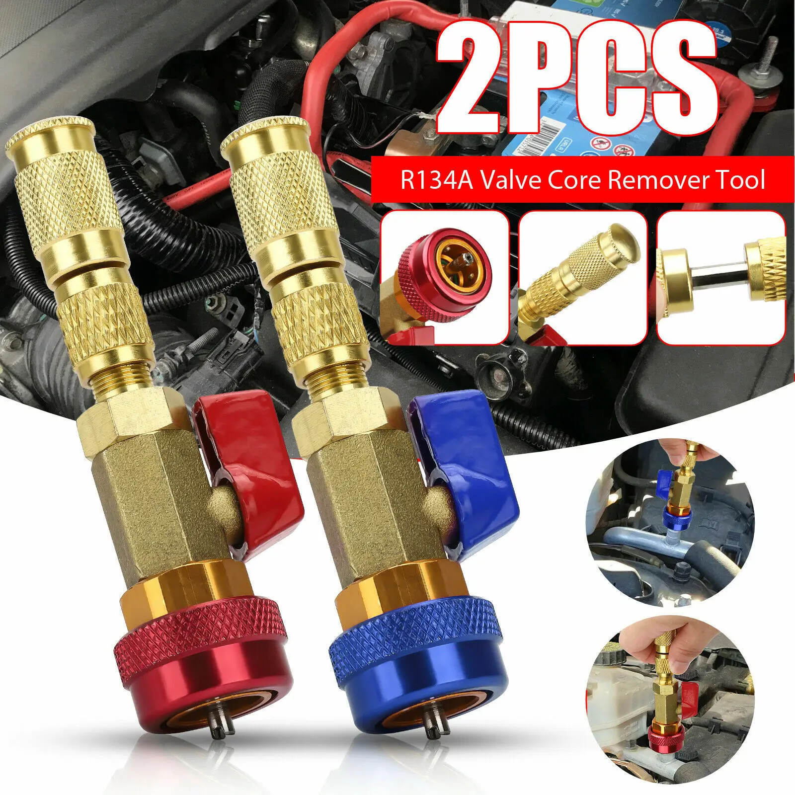 

R340A Air Conditioning Repair and Fluoride Refrigeration Tool Accessory Car Air Conditioner Valve Core Tool Quick Replacement
