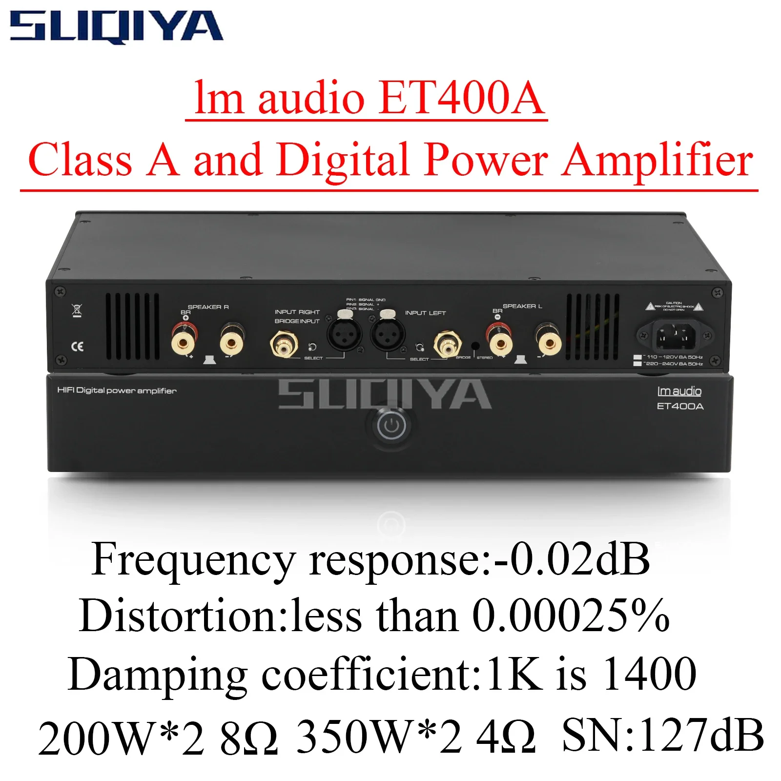 SUQIYA-Class A and D Digital Hifi Post-Fever Power Amplifier Purifi,Hypex,1et400a,LM,UCD,MIN400A