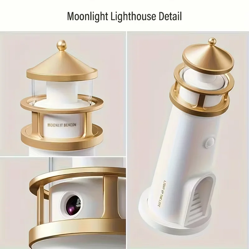 1PC Moonlight Lighthouse Light USB Rechargeable LED Ambient Night Light with Motion Sensor Dimmable Smart Lamp for Bedroom Decor