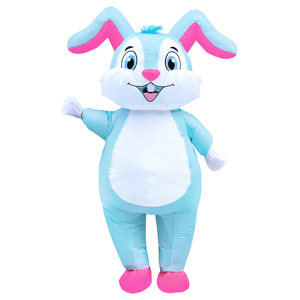 Easter Bunny Cosplay Inflatable Costume Cartoon Rabbit Full Body Blow Up Clothes Adult Fantasia Halloween Carnival Party Suit