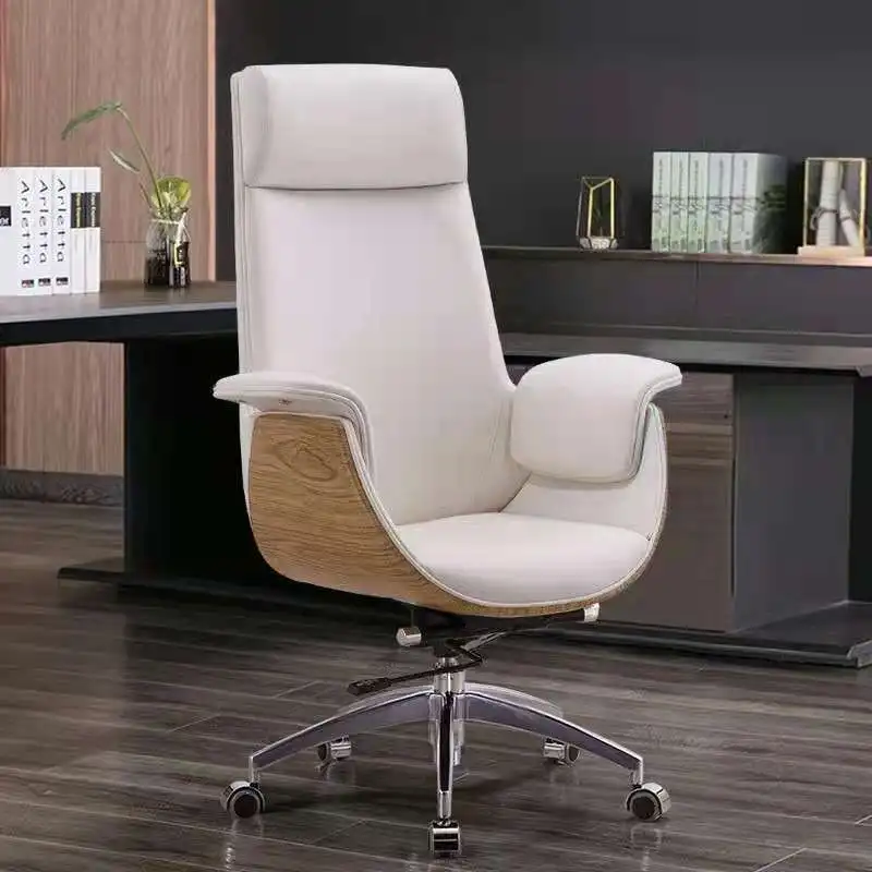 

Light luxury leather boss chair backrest office chair computer chair