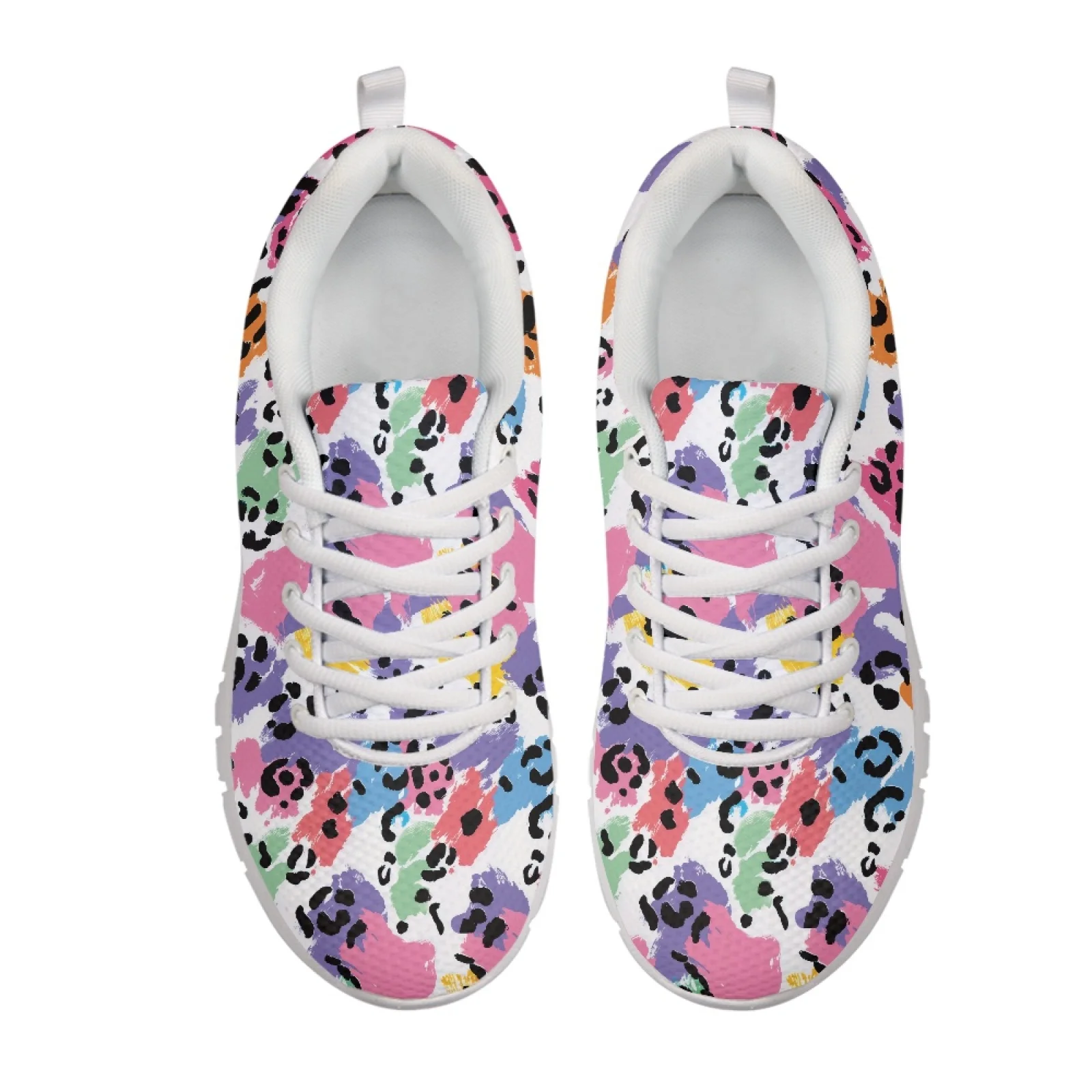 Coloranimal Blue Purple Leopard Walking Shoes Mesh & EVA Sole Athletic Sneaker Lace-up Running Shoes for Men