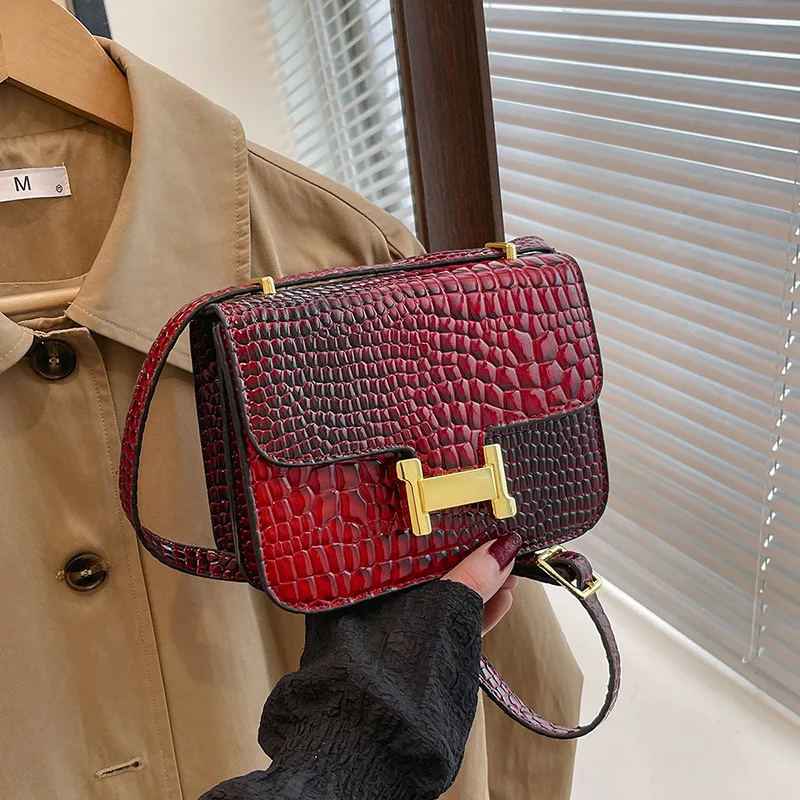 トレンディなファッション Ãxquisite スキューバッグ、クロコダイル柄レディースバッグ、ファッショナブルな外国風レディースショルダーメッセンジャーバッグ