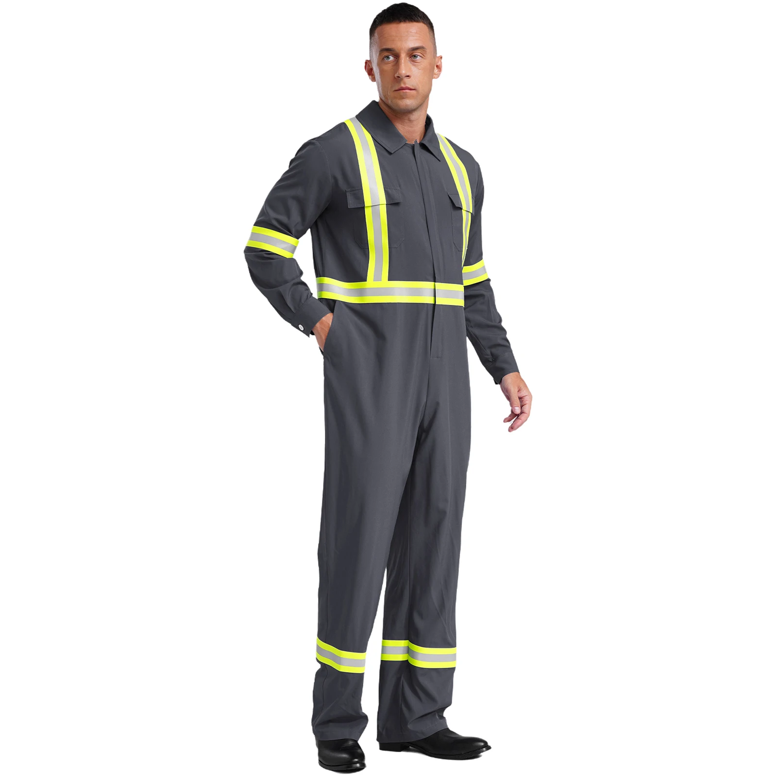 Work Overall Uniform Men Women Working Coveralls Welding Suit Car Repair Workshop Mechanic Visibility Reflective Stripes Clothes