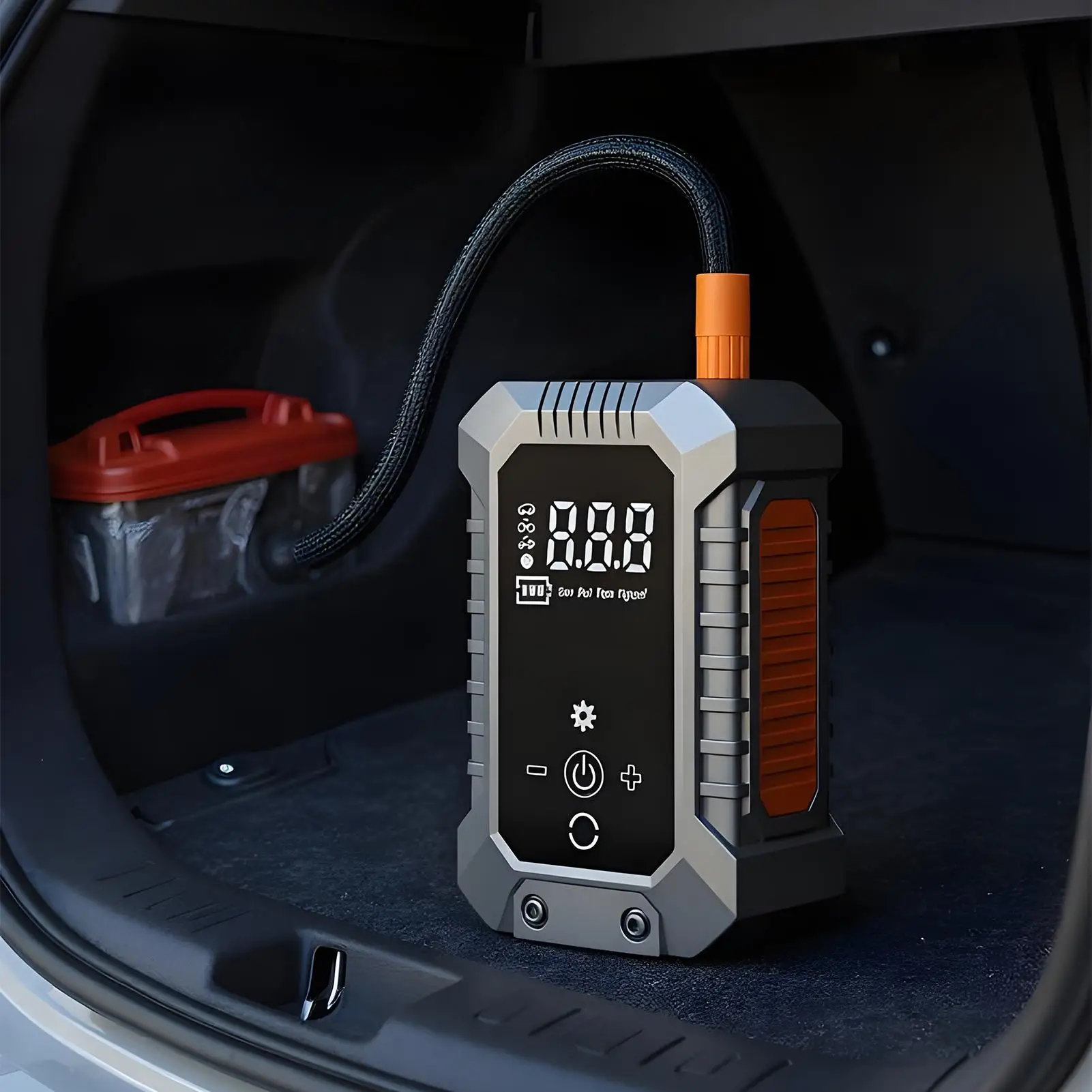 Car Tire Inflator With Digital Pressure Gauge & LED Lights Car Tire Inflator Portable Air Compressor For Bike Sedan SUV Balls